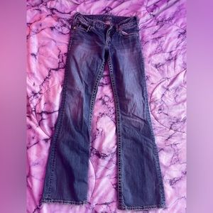 barely worn silver jeans.